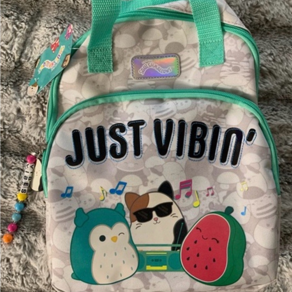 Squishmallows Just Vibin' Kids Backpack - Green and White